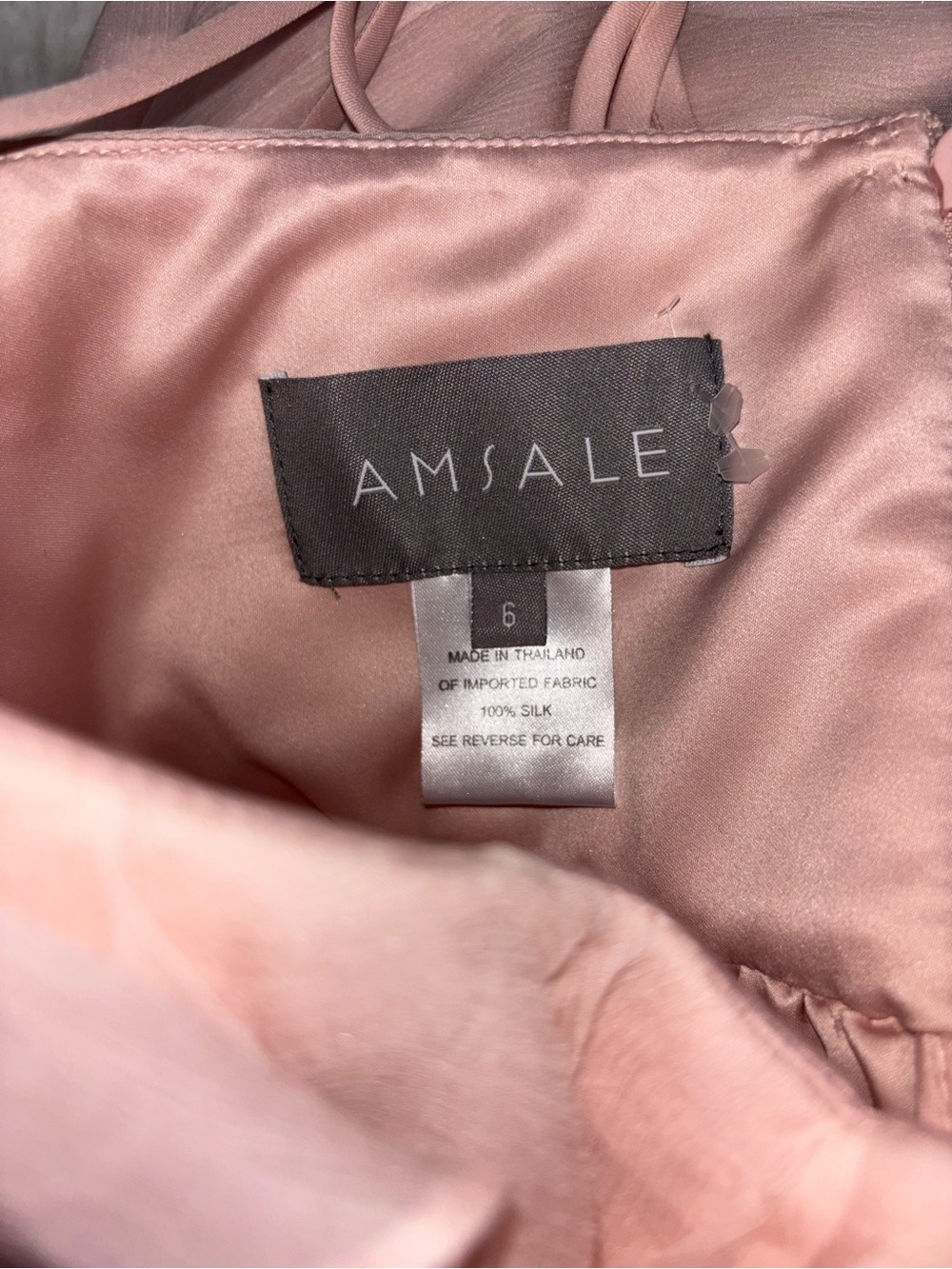 Amsale Soft Pink Ruffle Chiffon Strapless Dress size 6 - Picture 11 of 16